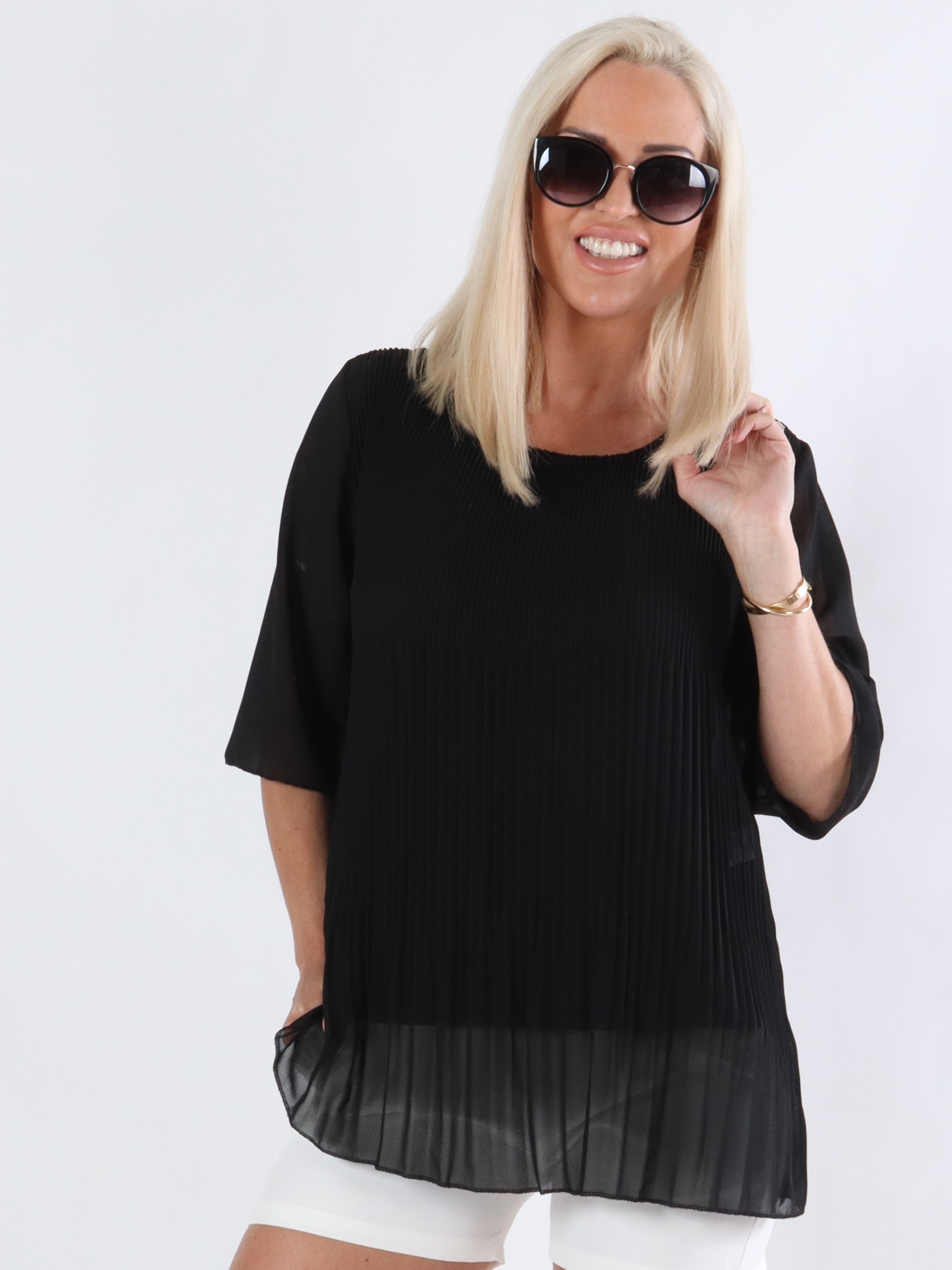 Filippa - Tunika i plisseret chiffon